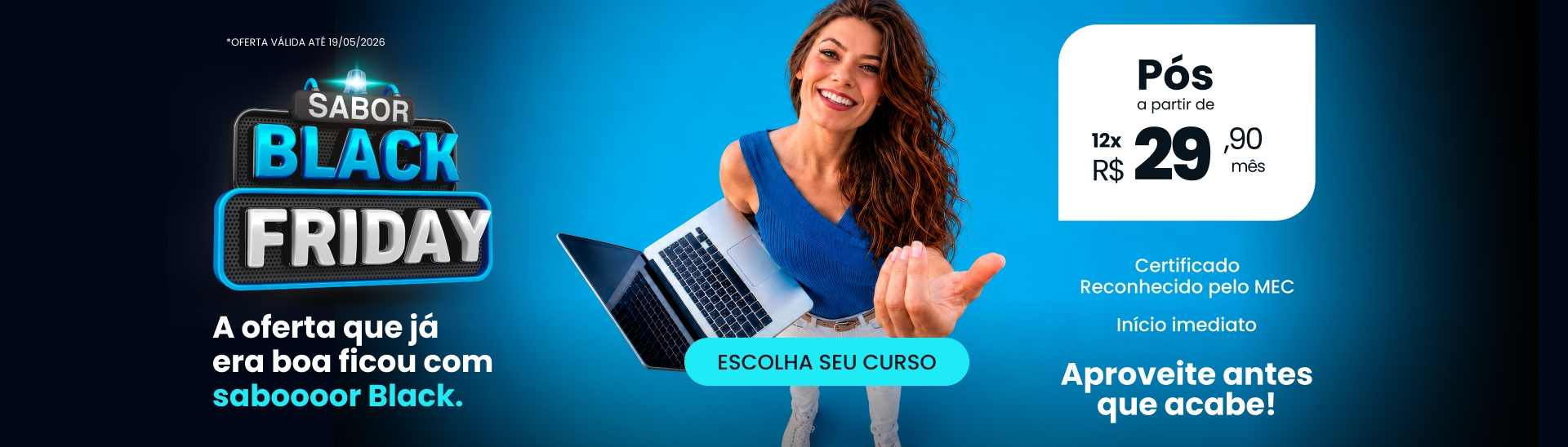 Sabooor Black! Para você já ir sentindo o gostinho de preço baixo. Pós a partir de 12x de R$29,90!