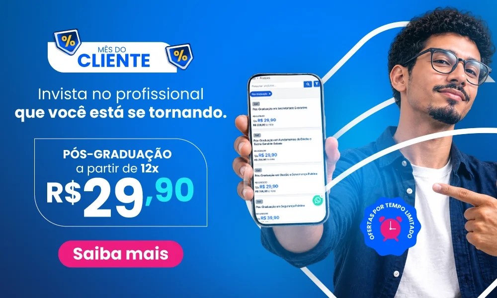 Invista no profissional que você está se tornando. Pós-Graduação a partir de 12x29.90.